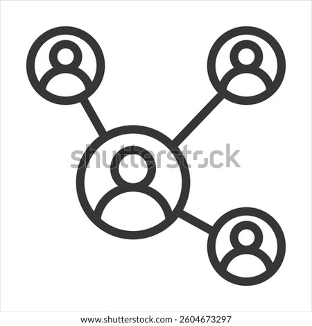 Channel Partner Outline Icon Vector Illustration