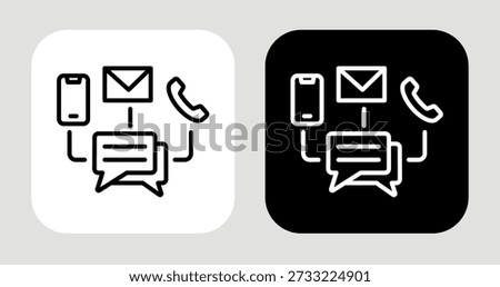 Channel Preference Icon In Black and White Line Style