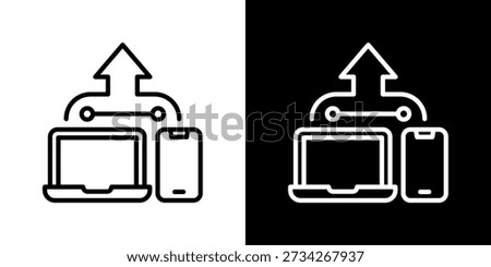 Channel Preference Icon In Black and White Line Style