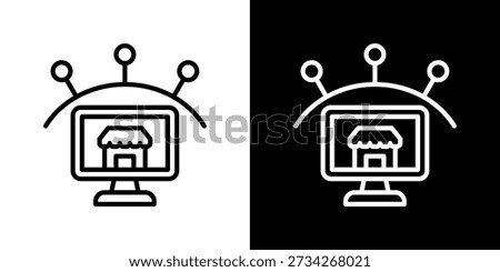 Channel Preference Icon In Black and White Line Style