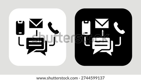 Channel Preference Icon In Black and White Glyph Style
