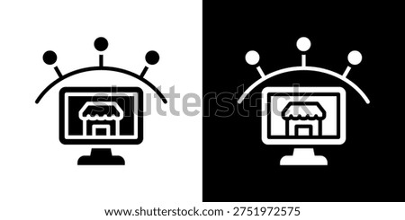 Channel Preference Icon In Black and White Glyph Style
