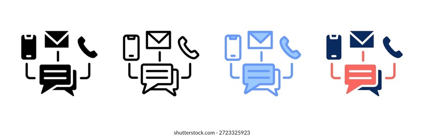 Channel Preference icon set multiple style collection