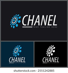 channel satellite orbit logo font initial design templates