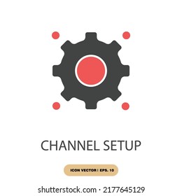 símbolos de configuración de canales símbolos vectores para web infográfica