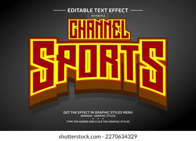 Channel sports 3D editable text effect template