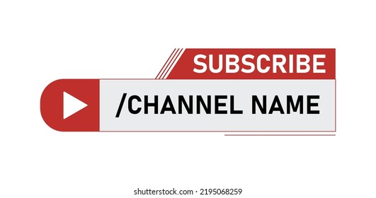 Channel Subscribe Button Vector Template with Channel Name