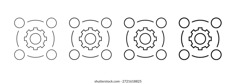 Vektorgrafik-Synchronisierungssymbole mit unterschiedlicher Strichlinienart