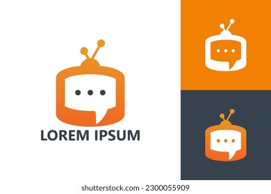 Diseño vectorial de la plantilla de logotipo de charla de canal
