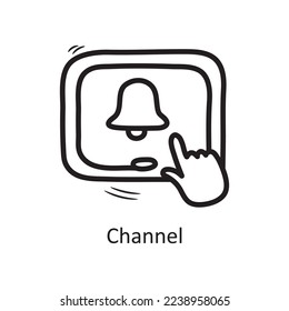 Ilustración de diseño de iconos de contorno vectorial de canal. Símbolo de entretenimiento en el archivo EPS 10 de fondo blanco