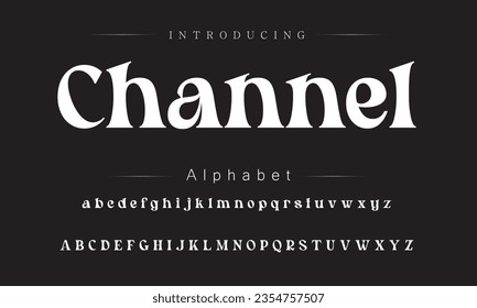 Channel Vintage Brush Script Modern Font. Retro-Schrift. Vektorgrafik.