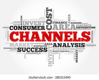 Channels word cloud, business concept