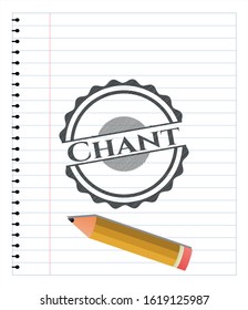 Chant emblem draw with pencil effect. Vector Illustration. Detailed.