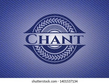 Chant emblem with jean texture. Vector Illustration. Detailed.