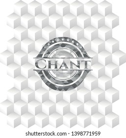 Chant grey emblem with cube white background