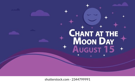 Cántico en el diseño de la pancarta vectorial del Día de la Luna. Cántico feliz en el día de la luna, moderna ilustración de afiches gráficos mínimos.