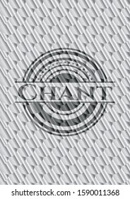 Chant silver badge or emblem. Scales pattern. Vector Illustration. Detailed.