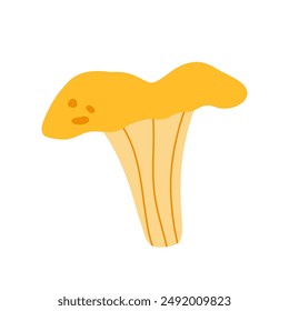 Chanterelle. Cute cartoon mushroom. Vector illustration.