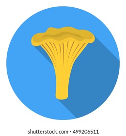 Chanterelle icon in flat style isolated on white background. Mushroom symbol stock vector illustration.