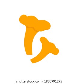Chanterelle icon. Vector isolated flat color icon. Modern glyph sticker design. Illustrations of mushrooms. Food ingredients.