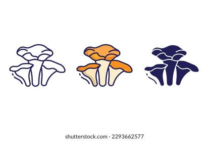 chanterelle line and solid illustration icon