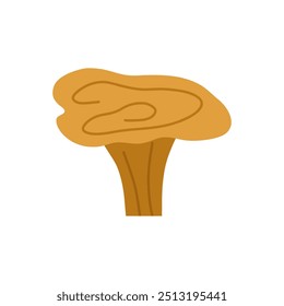 Cogumelo chanterelle, desenho animado ilustração vetorial plano isolado no fundo branco. Cogumelo desenhado à mão bonito, natureza de outono.