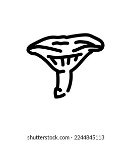 Chanterelle mushroom color line icon. Cooking ingredient. Pictogram for web page, mobile app, promo.