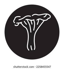 Chanterelle mushroom color line icon. Cooking ingredient. Pictogram for web page, mobile app, promo.
