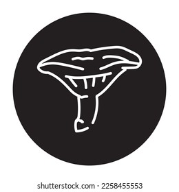 Chanterelle mushroom color line icon. Cooking ingredient. Pictogram for web page, mobile app, promo.
