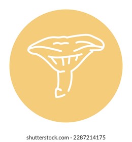 Chanterelle mushroom color line icon. Cooking ingredient. Pictogram for web page, mobile app, promo.