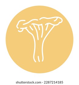 Chanterelle mushroom color line icon. Cooking ingredient. Pictogram for web page, mobile app, promo.