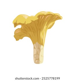 Chanterelle mushroom for creating art brushes in cartoon style. Vector illustration