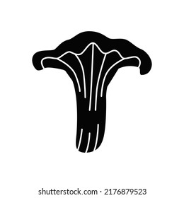 Chanterelle Mushroom  icon in black flat glyph, filled style isolated on white background