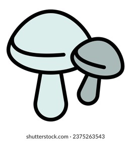 Chanterelle mushroom icon outline vector. Chinese fungi. Food shitake color flat