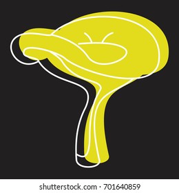 Chanterelle mushroom icon vector illustration for design and web isolated on black background. Mushroom vector object for labels logos and advertising