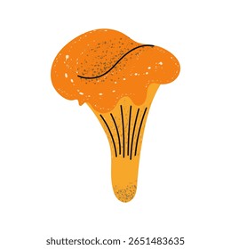 Chanterelle mushroom. Stylized autumn mushroom. 
