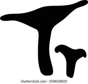 Chanterelle mushrooms silhouette image. Vector illustration.