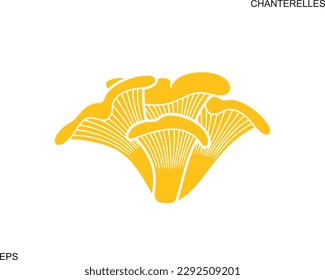 Chanterelles logo. Isolated chanterelles on white background