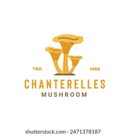 chanterelles mushroom logo illustration suitable for vegetable shops and gardens