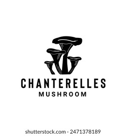 chanterelles mushroom logo illustration suitable for vegetable shops and gardens