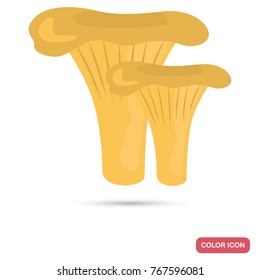 Chanterelles mushrooms color flat icon for web adn mobile design