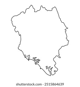 Mapa de Chanthaburi, divisão administrativa da Tailândia. Ilustração vetorial.