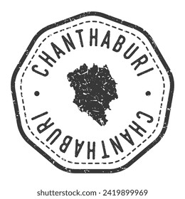 Chanthaburi, Thailand Map Stamp Retro Postmark. Silhouette Postal Passport. Seal Round Vector Icon. Badge Vintage Postage Design.