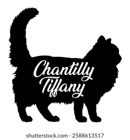 Chantilly-Tiffany. cat silhouette, cat, cat breeds, logo, vector, silhouette,  animal, illustration, icon, sign, design, black, symbol, pet, love
