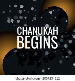 Chanukah Begins.Geometric design suitable for greeting card poster and banner