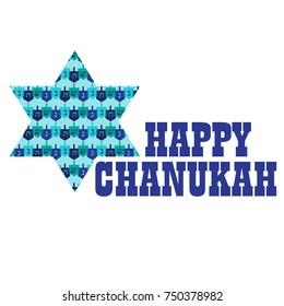 Chanukah graphic with dreidel pattern star