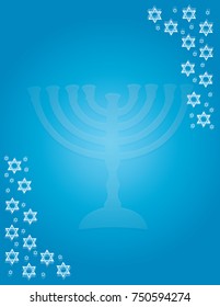 Chanukah Hanukkah Holiday Template Background Blue