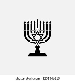 Chanukah icon. Chanukkah symbol. Flat design. Stock - Vector illustration