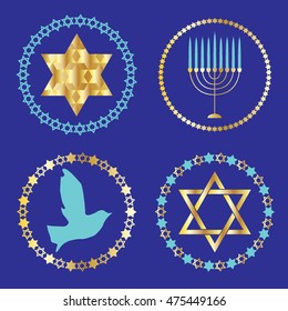 Chanukah icons clipart