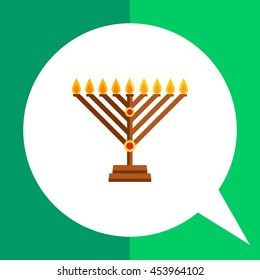 Chanukah menorah flat icon